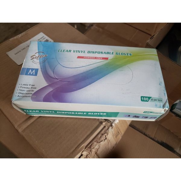 (1000/CS) Clear Vinyl Disposable Gloves, Medium, Latex & Powder Free