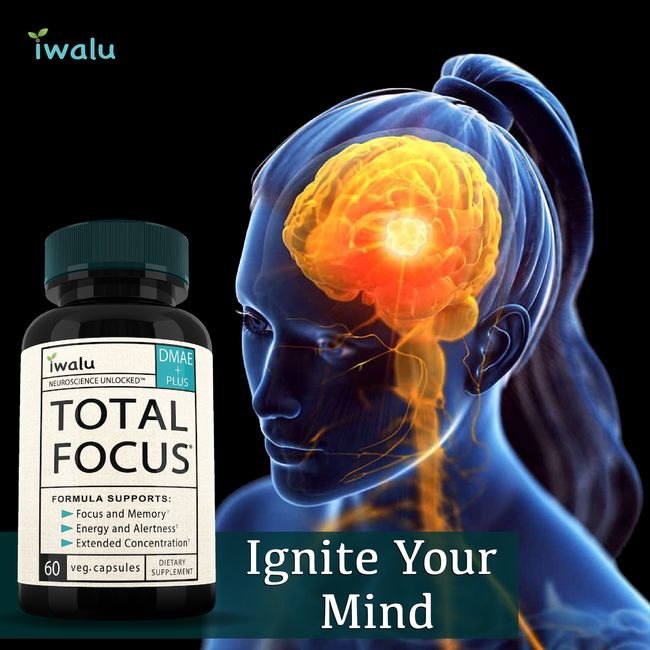 TOTAL FOCUS Brain Energy - Cognitive Performance Memory Boost Octane Men & Women