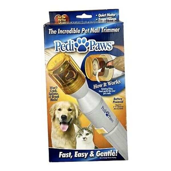 Pedi Paws Incredible Pet Nail Trimmer Battery Powered Fast Easy Gentile Easy Use