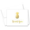 50 Gold Pineapple Thank You Cards (NOT FOIL)