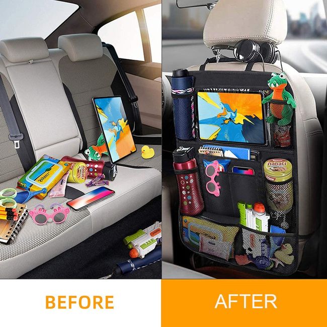 1 Pack Car Organizer Back Seat, Backseat Car Organizer Kick Mats