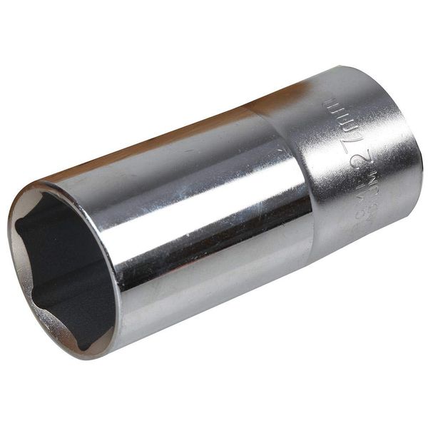 1/2" Deep Chrome Socket 27mm, AF Size - Metric 27mm, Drive Size - Imperial 1/2", 1/2" Deep Hex Drive Chrome Sockets, Socket Type 6 Sided, Socket Style Deep