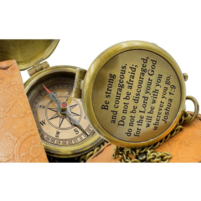 MAH Brass Compass, Religious Gifts,, Confirmation Gifts, Baptism Gifts, Best Easter, Christian Gifts for Men, Birthday Gifts, Gifts for Teen Age, Graduation Gifts.