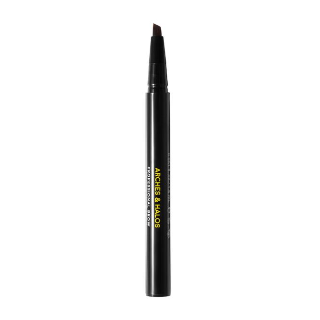 Arches & Halos Angled Bristle Tip Waterproof Brow Pen - Water Based And Smudge Proof - Fills In Sparse Brows And Gives Fuller Effect - Covers Scars Or Overplucked Brows - Neutral Brown - 0.051 Oz