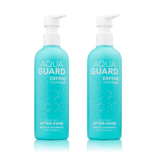 AquaGuard After-Swim Shampoo - Refreshes Hair After Swimming, Alleviates Pool Smell - Paraben and Gluten Free, Vegan, Color Safe, Leaping Bunny Certified (Two Bottles)