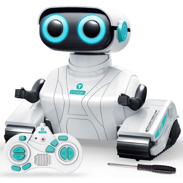 REMOKING Robot Toys for Boys Kids,Remote Control Robot Toys with LED Eyes & Flexible Arms,Dance & Sounds,Toys for 3 4 5 6 Year Old Boys Girls Kids,Children Educational Toys Birthday Gifts (White)