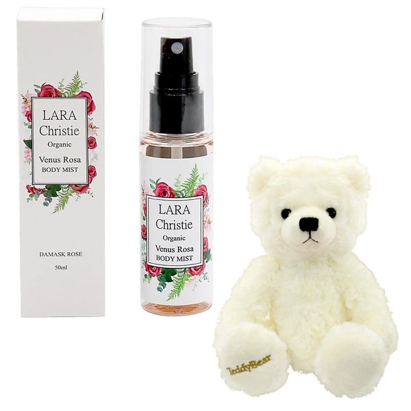 Sears lc96-0001-tdt-01-w Teddy Bear, Lara Christie, Body Mist, Damask Rose Scent, Gift Set, Pearl White Bear, Gift Set