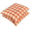Zabuton Cover 55 59 Set of 2 Solid Thick C Checked Orange 55x59