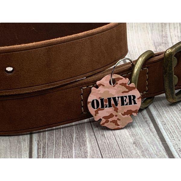 Firefighter Cross Pet ID Name Tag Large | Personalized Custom Made to Order
