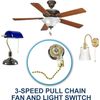 HQRP Ceiling Fan 3-Speed Control Switch with Pull Chain for Hunter Ceiling Fan