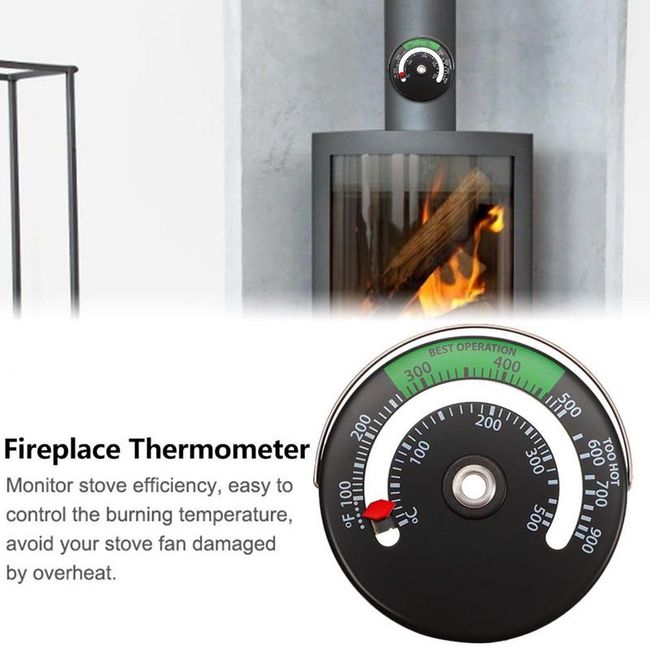 Wood Stove Thermometer Fire Place Temperature Monitor Stove Top