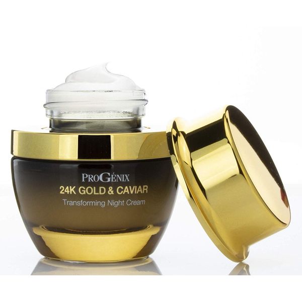 ProGenix Retinol Night Cream With Hyaluronic Acid Skin Care Moisturizer Lotion, 24kt Gold + Vegan Green Caviar For Diminishing Fine Lines, Wrinkles, & Dark Spots. 1Oz