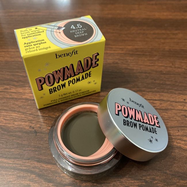 Benefit POWmade Waterproof Brow Pomade  4.5 Neutral Deep Brown New In Box