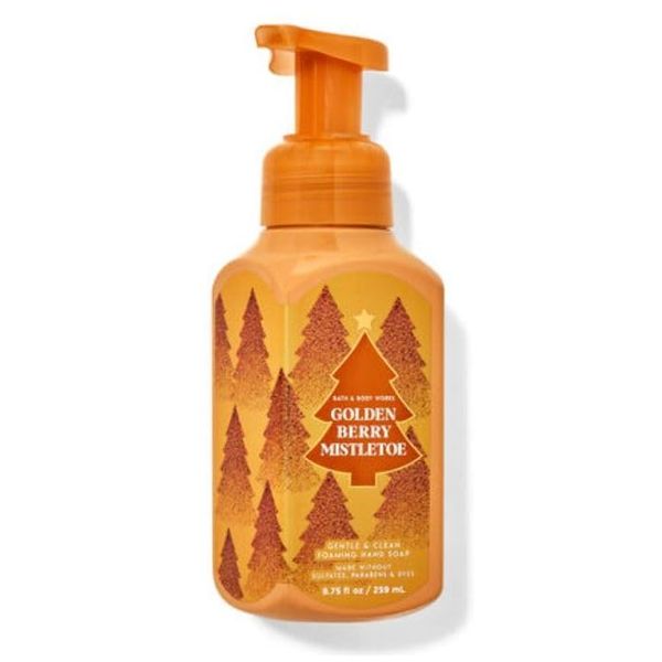 Bath Body Golden Berry Mistletoe Gentle Foaming Hand Soap - 8.75 Fl Oz - Scented with Natural Essential Oils