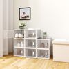 WOLTU 8pcs Shoe Storage Boxes Wardrobe Storage Organiser Trainer Container with Clear Front Lid, Plastic Foldable Stackable, Transparent