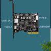 WANGCL USB C PCIE Card PCI USB 3.2 Card USB3.2 port+TYPE-C+front TYPE-E+19/20PIN for Type C Front Panel Mount Adapter
