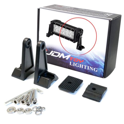 iJDMTOY Universal Fit Side Brackets Compatible with Mounting Double Row Straight or Curve LED Light Bar (Most 20 30 40 42 50 52 Inches)