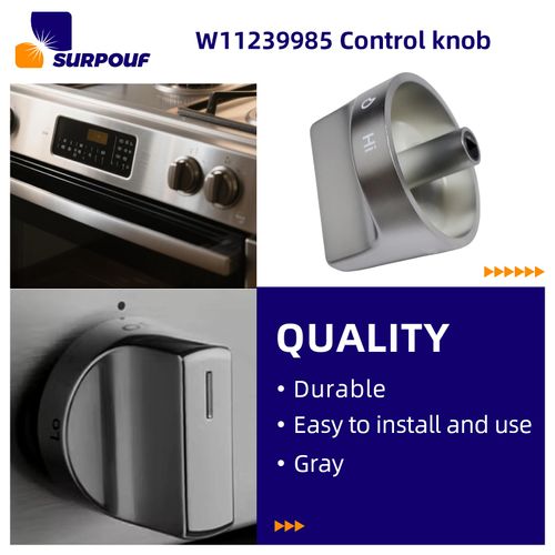 W11239985 Control Knob W10850015 W11032553 Compatible with Whirlpool Gas Ranges Replace 4845290 AP6333411 PS12578779 EAP12578779(1pc)
