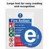 Ancable 4Pcs Fire Action Notice Vinyl Signs - Fire Evacuation Signs