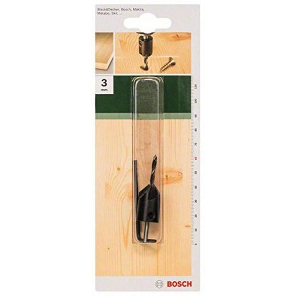 Bosch 2609255216 Wood Drill Bit with 90 Degree Countersink/Diameter 3mm
