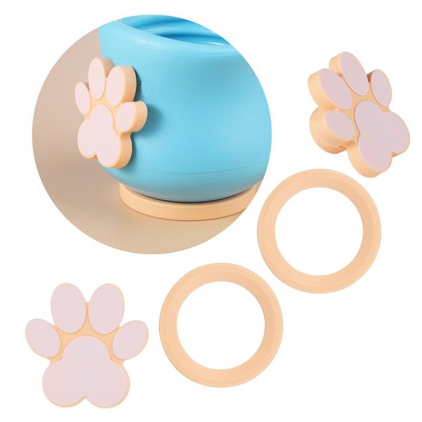 Silicone Plug and Stand for Dog Treat Toy, 2pcs Paw Stoppers and 2pcs Round Stands for Dog Toy Silicone Dog Toy Holder Stopper Claw Plug Stopper Accessories for Dog Toys