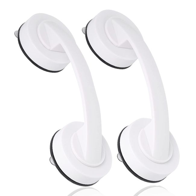 Handrail, Strong Suction Cup, Nursing Care Door Handle, Safety, Multi-Grip, Door Knob, Handle, For Bath, Bathtub, Bathroom, Toilet, Bathing Assistance, Elderly, Fall Prevention, Set of 2 (White)