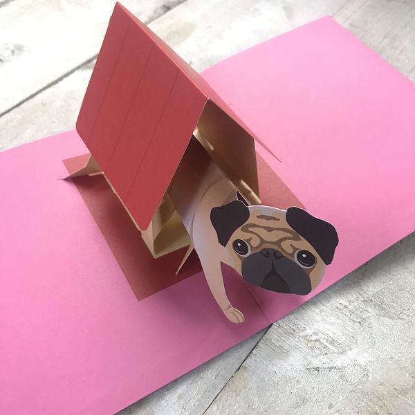 Pug Dog POP-UP Card