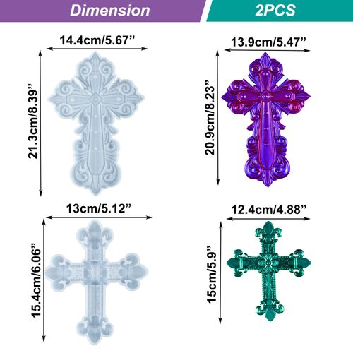 3D Jesus Cross Resin Molds, Large Statue Making Chocolate Handmade Soap Silicone Molds, Unique Epoxy Resin Casting Molds for Wall Hanging Door Ornament Desktop Decoration Home Office Craft Art Décor