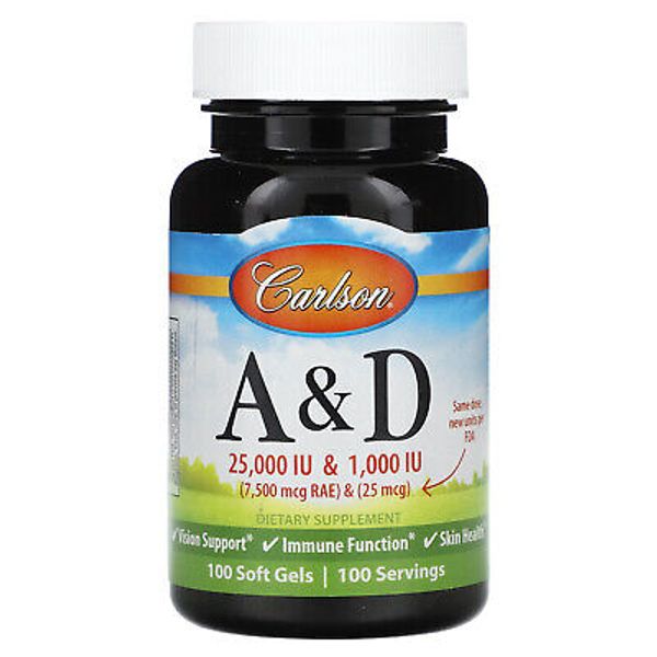 Vitamin A & D, 100 Soft Gels