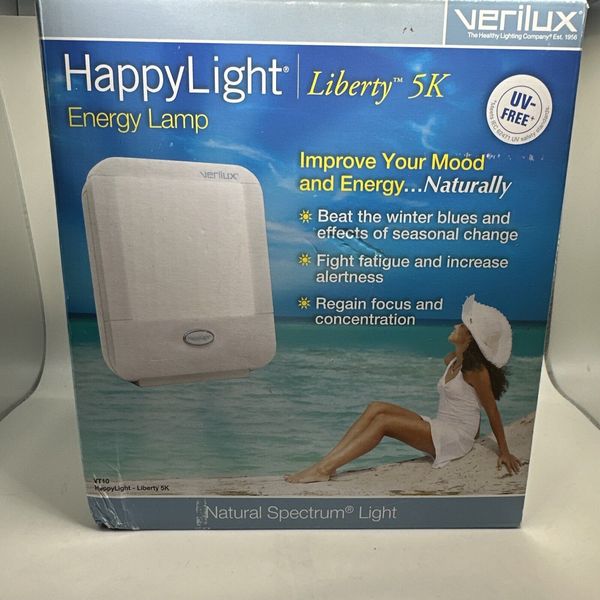 NIB Verilux HappyLight Light Therapy Energy Lamp Compact & Portable.