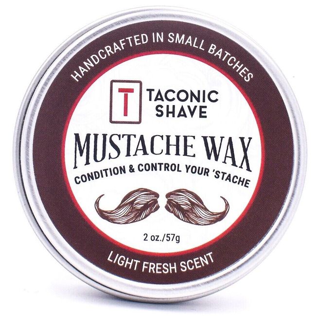 Taconic Shave All Natural Premium Artisan Mustache Wax Mild Fresh Scent 2 oz