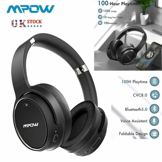 Mpow H19 Over Ear Headsets Bluetooth 5.0 Headphone ANC CVC8.0 Advanced Design