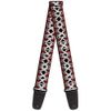 Buckle-Down Guitar Strap - Corset Lace Up Red Plaid Black