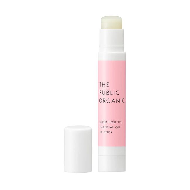 The Public Organic Essential Oil Moisturizing Lip, Super Positive, 100% Natural, Floral Woody Scent, Lip Balm, Shea Butter, Made in Japan, 0.1 oz (3.3 g)
