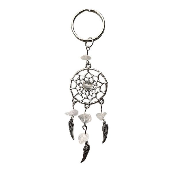 VIE Dream Catcher Crystal Keychain, 12x5cm, Clear Quartz