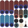 80Pcs 2" Roll Lock Sanding Discs Set w/ 1/4 Holder Die Grinder Quick Change Disc