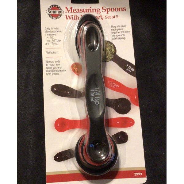 Nor pro Measuring Spoons With Magnet Set Of 5 New in Package