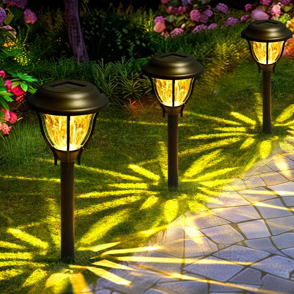 SOLPEX Solar Outdoor Lights Pathway, 6 Pack LED Solar Path Lights, Solar Garden Lights Outdoor Waterproof, Solar Powered Pathway Lights for Yard, Pathway, Lawn (Warm White)