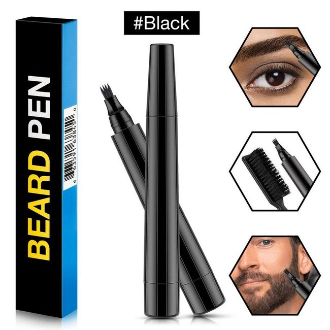 Waterproof Beard Pencil Filler Hair Grower Long Last Moustache Eyebrow Brush