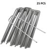Garden Stakes Ground Anchor Pegs Galvanized Gardening Staples Pins Spikes for Landscape Securing Lawn Farm Weed Barrier Grass Fabric Netting 25 PCS