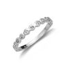 Sterling Silver Half Eternity with dots Ring - UK Size - N (J - U Available)
