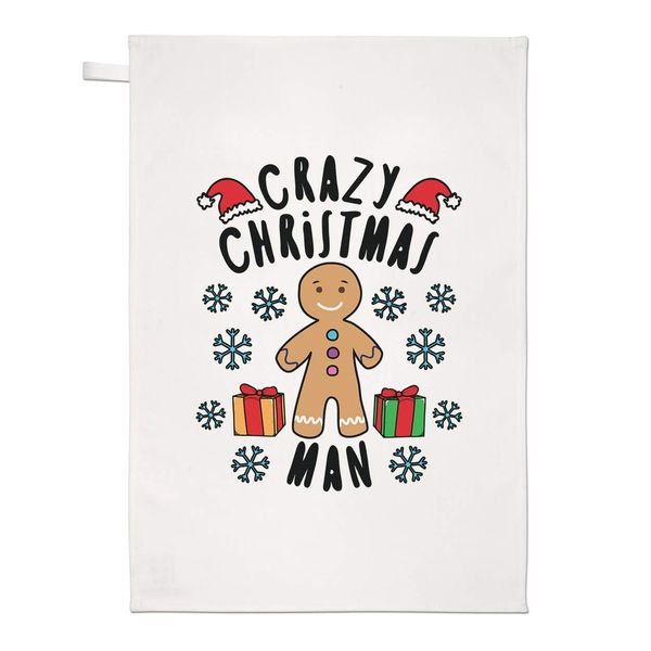 Crazy Christmas Man Snowflakes Tea Towel Dish Cloth