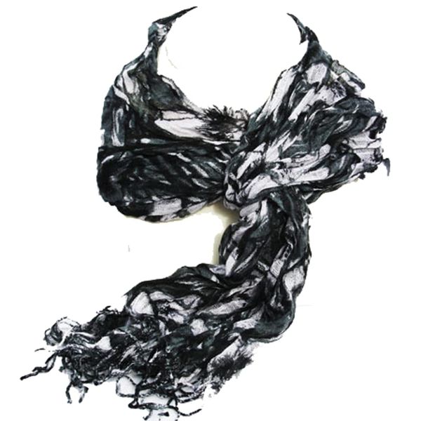 AMBER PARADISE Elegant Grey and Black Scarf, Beautiful Gift Packaging…