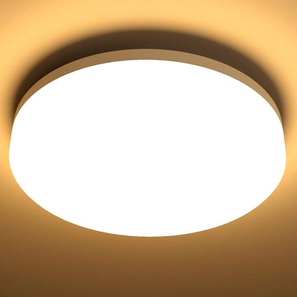 Lepro Bathroom Light Warm White, 15W 1500 Lumen Waterproof Ceiling Lights, 3000K, IP54, 100W Equivalent, Small, Modern, Round Ceiling Light for Kitchen, Toilet, Porch, Bedroom, Utility Room and More