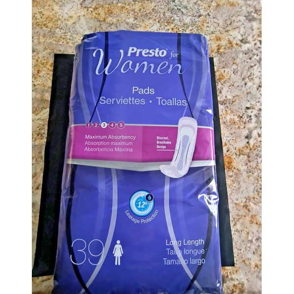 Presto Pads For Women Maximum Absorbency 39 counts