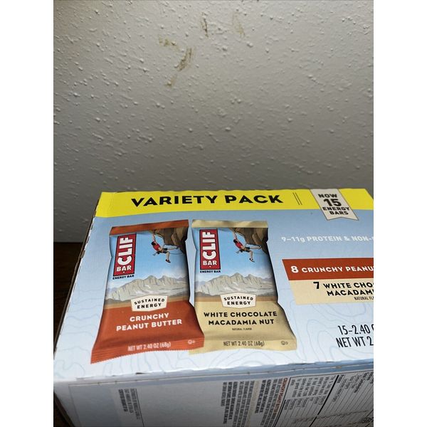 Clif Bar Energy Bars Variety Pack - 2.4 oz Bars, 15 Count Box - BB 12 /2024