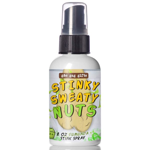 G&E Gag Gifts Stinky Sweaty Nuts Prank Spray- Big 2 oz. Bottle - Smells Like Fumunda Cheese - Funny Prank Fart Spray