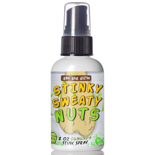G&E Gag Gifts Stinky Sweaty Nuts Prank Spray- Big 2 oz. Bottle - Smells Like Fumunda Cheese - Funny Prank Fart Spray
