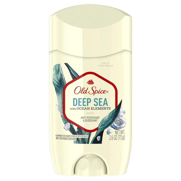 Old Spice Deep Sea with Ocean Elements Invisible Solid Antiperspirant Deodorant for Men 2.6 oz (Pack of 2)