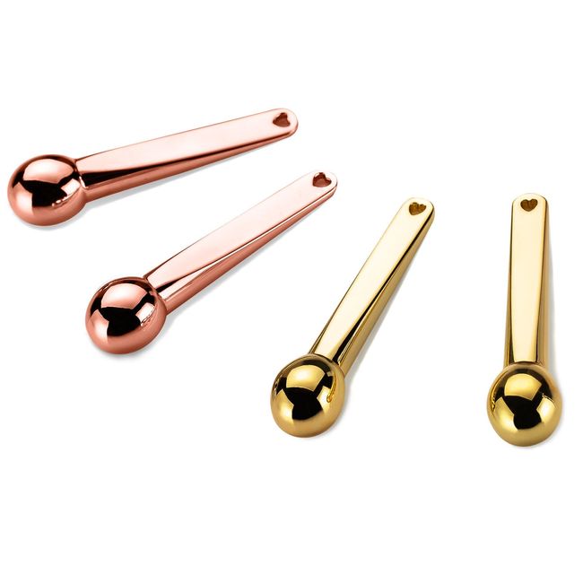 Lisapack 4 Pack Metal Eye Cream Applicator, Eye Serum Roller Ball Massager Stick for Reduce Depuffer, Massage (Gold&Rose Gold)